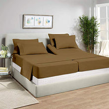 Load image into Gallery viewer, Split California King Sheets Sets for Adjustable beds-5 Piece Sheet Set-Hotel Luxury Premium 1800 Series Brushed Microfiber Sheet Set-Deep Pocket fits upto 16" Split California King Sheets Taupe