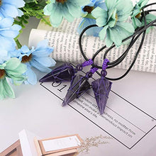 Load image into Gallery viewer, PESOENTH Amethyst Necklace Purple Quartz Crystal Dowsing Pendulum Divination Healing Necklace Cord Adjustable,Natural Gemstone Hexagonal Pointed Cone Reiki Chakra Pendant