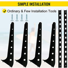 Load image into Gallery viewer, VEVOR Surfboard Rack, 2 Tiers Wakeboard Rack, 50lbs Capacity Surfboard Rack for Wall, Surfboard Wall Mount Holds 2 Boards, Adjustable Surfboard Wall Rack w/Steel Structure, Horizontal Surfboard Stand