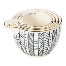 Load image into Gallery viewer, Creative Co-Op Stoneware, Black & White, Set of 4 Measuring Cup, 4.5"