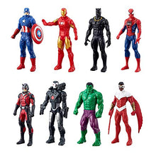 Load image into Gallery viewer, Marvel Avengers Action Figures - Iron Man, Hulk, Black Panther, Captain America, Spider Man, Ant Man, War Machine & Falcon! (8 Action Figures)