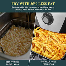 Load image into Gallery viewer, Secura Air Fryer XL 5.3 Quart 1700-Watt Electric Hot Air Fryers Oven Oil Free Nonstick Cooker w/Additional Accessories, Recipes, BBQ Rack & Skewers for Frying, Roasting, Grilling, Baking (Silver)