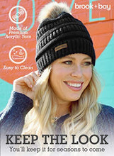 Load image into Gallery viewer, Pom Pom Beanie Winter Hat For Women - Faux Fur Pompom Warm, Thick & Chunky Soft Cable Knit Hats - Cute & Trendy Cold Weather Knitted Caps - Stylish & Trendy Snow & Ski Beanies for Ladies
