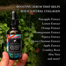 Load image into Gallery viewer, Collagen Boosting Facial Serum by Baja Basics 100% Natural, Skin Brightening, Anti Aging, Vitamin C, Deep Hydration for Dry Skin, Collagen Building, Organic Face Moisturizer 1oz