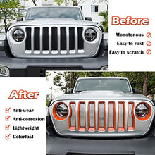 Load image into Gallery viewer, Bonbo Mesh Grille Grill Insert & Headlight Turn Light Cover Trim Exterior Accessories for Jeep Wrangler JL Sport/Sports 2018 2019 2020 2021 2022 (Orange)