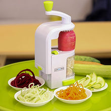 Load image into Gallery viewer, Spiralizer Vegetable Slicer (4-in-1 Rotating Blades) Heavy Duty Veggie Spiralizer with Strong Suction Cup, Zucchini Spiral Noodle/Zoodle/Spaghetti/Pasta Maker ( Recipe Book and Cleaning Brush)