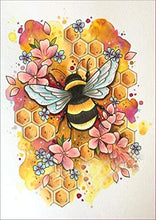 Load image into Gallery viewer, DIY 5D Diamond Painting Full Kits,Crystal Rhinestone Embroidery Pictures Arts Craft for Home Wall Decor Gift,Bumblebee Parts are Drilled Without Frame, 3040Cm