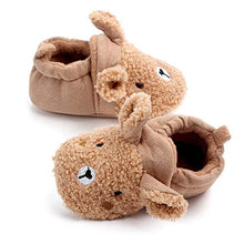 Load image into Gallery viewer, Enteer Infant Boys' Winter Slippers Newborn Warm Crib Shoes Bear Brown US 5