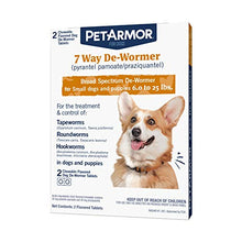 Load image into Gallery viewer, PetArmor 7 Way De-Wormer (Pyrantel Pamoate and Praziquantel) for Dogs, Includes Chewable Flavored Dog De-Wormer Tablets for Small dogs and puppies 6.0 to 25 pounds.