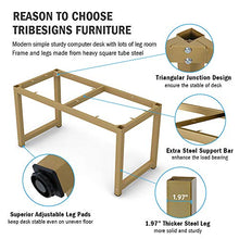 Load image into Gallery viewer, Tribesigns Modern Computer Desk, 55 inches Large Office Desk Computer Table Study Writing Desk for Home Office, White Gold Metal Frame
