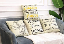 Load image into Gallery viewer, LEIOH Farmhouse Decorative Pillow Covers Set of 4 Home Sweet Home Inspirational Quotes Sofa Throw Pillow Covers Cushion Cover 18 x 18 Inc