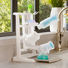 Load image into Gallery viewer, Munchkin Tidy Dry Baby Bottle Drying Rack and 2pk Sponge Bottle Brush, Grey