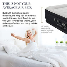 Load image into Gallery viewer, King Koil Luxury Queen Air Mattress, Built-in High Speed Pump, Top and Side Flocking Bed Makes it Puncture Resistant, Best Durable Inflatable Queen Size Blow Up Mattress for Camping, Home, Travel