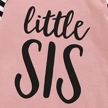 Load image into Gallery viewer, Newborn Baby Girl Little Sister Sleeper Gown Stripe Long Sleeve Nightgown Outfit (Pink, 0-6 Months)