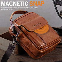 Load image into Gallery viewer, Hengwin Leather Cell Phone Holster with Belt Loop Samsung Galaxy S22 Ultra 5G iPhone 11 Wallet Case Carrying Pouch Travel Fanny Pack Messenger Bag Crossbody Purse with Shoulder Strap Keychain (Coffee)