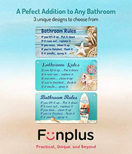 Load image into Gallery viewer, Beach Bathroom Decor, 12″x6″ PVC Plastic Wall Decoration Hanging Sign, Water and Humidity Proof, Bathroom Rules, Seashell Bathroom Decor, Beach Bathroom Decor and Accessories, Surfboard …