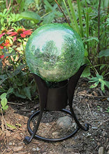 Load image into Gallery viewer, Achla Designs GBS-07 Trestle Gazing Ball Wrought Iron Globe and Toadstool Stand, Small, 7 3/4-in H, Black