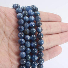 Load image into Gallery viewer, SR BGSJ Jewelry Making Craft Natural 8-9mm Round Blue Kyanite Gemstone Loose Spacer DIY Beads Strand 15"