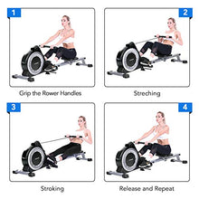 Load image into Gallery viewer, MaxKare Magnetic Rowing Machine Folding Exercise Rower 16-Level Tension Resistance Precise Display Panel with Storage Box Quite for Home Use