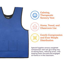 Load image into Gallery viewer, Special Supplies Weighted Sensory Compression Vest for Kids with Processing Disorders, ADHD, and Autism, Calming and Supportive with Adjustable Weight Fit (Large 24x42 inches)