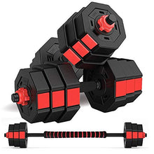 Load image into Gallery viewer, wolfyok Fitness Dumbbells Set, Adjustable Weight to 44Lbs, Home Fitness Equipment for Men and Women Gym Work Out Exercise Training with Connecting Rod Used as Barbells (Pair)