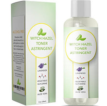 Load image into Gallery viewer, Witch Hazel Toner for Face Alcohol Free Astringent with Pure Lavender Essential Oil & Aloe for Oily Acne Prone + Dry Mature Sensitive Skin to Cleanse + Refresh Skin Natural Skin Care for Men & Women