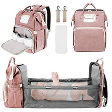 Load image into Gallery viewer, Baby Diaper Backpack, Insulated Bottle Warmer Newborn Registry for Baby Shower Gifts, Portable Nappy Bags for Girls Boys, Multifunction Travel Stuff Maternity New Mom Gifts for Women (Pinkļ¼