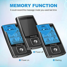 Load image into Gallery viewer, NURSAL Dual Channel EMS TENS Unit 24 Modes Muscle Stimulator for Pain Relief & Muscle Strength with 14 Pads, Rechargeable TENS Machine Pulse Massager with Storage Pouch/Pads Holder/Lanyard/Cable Ties