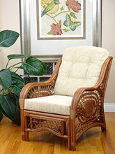 Load image into Gallery viewer, Malibu Lounge Armchair ECO Natural Rattan Wicker Handmade Design with Cream Cushion, Colonial (Light Brown)