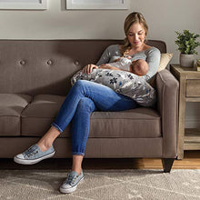 Load image into Gallery viewer, Boppy Original Nursing Pillow and Positioner, Gray Dinosaurs, Cotton Blend Fabric with Allover Fashion
