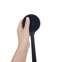 Load image into Gallery viewer, DNC Back Scrubber for Shower Soft Silicone Bath Body Brush with Long Handle (Black)