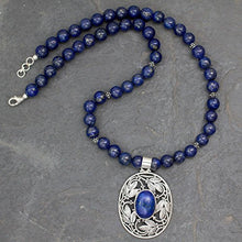 Load image into Gallery viewer, NOVICA Lapis Lazuli .925 Sterling Silver Beaded Necklace, 17.75" 'Eden'