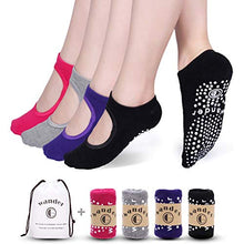Load image into Gallery viewer, Yoga Socks Non Slip Skid Socks with Grips Pilates Ballet Barre Socks for Women