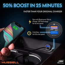 Load image into Gallery viewer, Hussell Car Charger Adapter - 3.0 Portable USB w/Fast Charge Technology & Dual Ports - Compatible w/Apple iPhone, Android, Tablet or Other USB Device