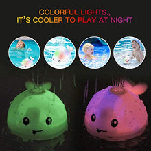 Load image into Gallery viewer, Baby Bath Toys, Light Up Baby Pool Toy with LED Light Whale Spray Water Toy for Toddlers Kids, Induction Sprinkler Bathtub Toys Bathroom Shower Swimming Pool Outdoor Water Toy(Gray)