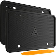 Load image into Gallery viewer, Aujen Silicone License Plate Frames Black, 2 Pack Car License Plate Covers, Universal US Car Black License Plate Holders BracketsRust-Proof, Rattle-Proof, Weather-Proof ( Black)