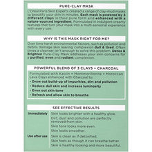 Load image into Gallery viewer, L'Oreal Paris Skincare Pure Clay Face Mask with Charcoal for Dull Skin to Detox & Brighten Skin, Clay Mask, at home face mask, 1.7 oz.