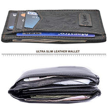 Load image into Gallery viewer, Valenchi - FRONT POCKET MINIMALIST RFID Wallet for Men and Women with multi card slots,Note pocket and ID window (Black Hunter Flower)