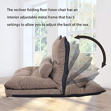 Load image into Gallery viewer, Merax Floor Sofa Bed Adjustable Sleeper Bed Sofa Couches Living Room Furniture (Light Brown)