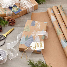 Load image into Gallery viewer, Hallmark Kraft Cut Lines on Reverse (3 Rolls: 90 sq ft TTL) Gift, Tri-Pack, Sustainable Holiday Wrap