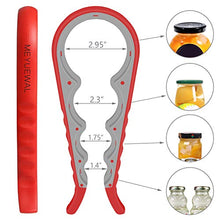 Load image into Gallery viewer, Jar Opener, 5 in 1 Multi Function Can Opener Bottle Opener Kit with Silicone Handle Easy to Use for Children, Elderly and Arthritis Sufferers (Apple Red)