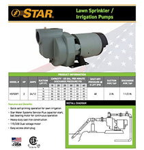 Load image into Gallery viewer, Star HSP20P1 2 HP Self Priming Lawn Sprinkler Irrigation Pump, Rugged Cast Iron, 78 GPM, Made in the USA using a Majority of US Content