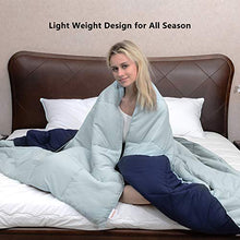Load image into Gallery viewer, Reversible Lightweight Comforter - All Season Down Alternative Comforter Queen Summer Duvet Insert Blue Quilted Bed Comforters with Corner Tabs Full / Queen Size Navy / Light Blue
