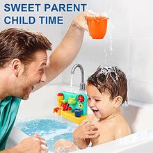 Load image into Gallery viewer, Blasland Baby Bath Toys, Interactive Bathtub Toys for Toddlers Ages 1-3, Fun Gift Water Toys with 2 Strong Suction Cups, Water Wheel, Sprayer, Faucet for Kids Boys and Girls 4 5 6 7 8 Year Old