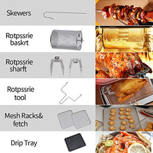 Load image into Gallery viewer, Fit Choice 2021 12.7 Quart 10 in 1 XLarge Capacity Air Fryer Oven, 10 Accessories, 10 Easy Presets W/ Digital Touch Screen Controls & Integrated Digital Temperature Probe, Advanced Program, Sear, Stage, Preheat, Delay, Warm, Rotisserie, W/Light, Come W/ N