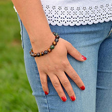 Load image into Gallery viewer, Triple Stone Ultimate Physic Abilities Bracelet – Metaphysical Bracelet– Spiritual Bracelets – Tiger Eye – Blood Stone – Iolite – Supernatural stone Bead Bracelet (10mm)
