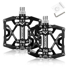 Load image into Gallery viewer, Mountain Bike Pedals Bicycle Pedal, SGODDE Bike Pedal Bicycle Platform Flat Pedals Cycling Ultra Sealed Bearing Aluminum Alloy Pedal for Road Mountain BMX MTB 9/16"(with Wrench and Shims)