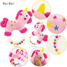 Load image into Gallery viewer, teytoy 2pcs Soft Baby Rattles, Pink Horse & Angel Pig Baby Girl Toy 3 6 9 12 Month Baby Shower