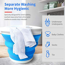 Load image into Gallery viewer, Portable Mini Washing Machine with Foldable Bucket Ultrasonic Vibration Turbine Rotating Folding Washer for Underwear/Underpants/Baby Clothes/Socks