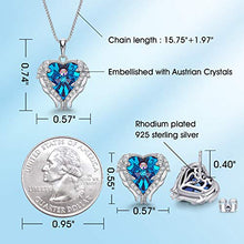 Load image into Gallery viewer, CDE Sterling Silver Jewelry Sets for Women Heart Necklaces and Earrings Crystals from Austrian Crystals Blue Jewel Mothers Day Jewelry Gifts for Women